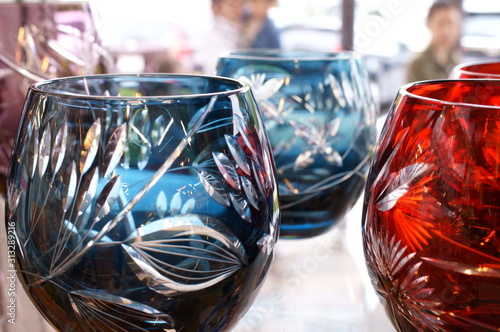 Japanese traditional vivid glassware cup photo