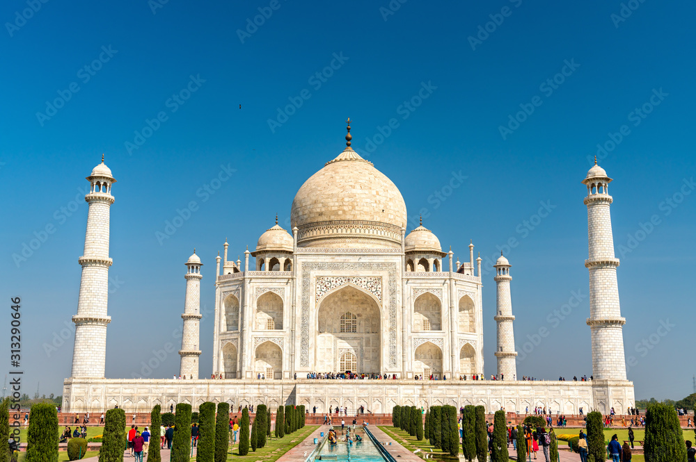 The Taj Mahal, the most famous monument of India. Agra Uttar Pradesh
