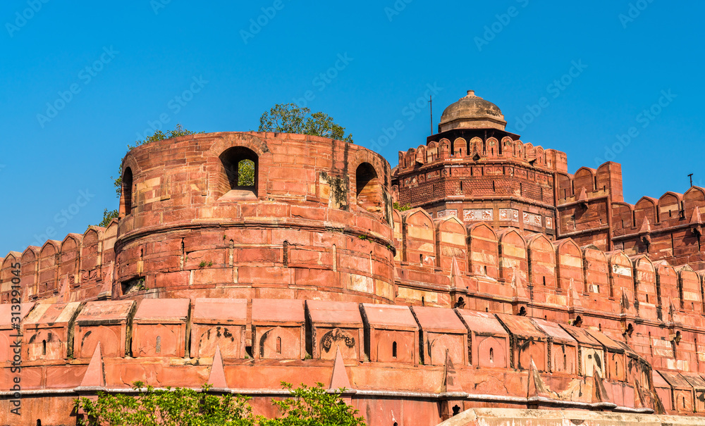 Delhi Gate of Agra Fort. UNESCO heritage site in India