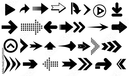 Set arrow icon. Collection different arrows sign. Modern simple arrows. Vector illustration
