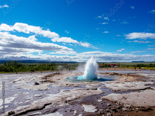 Strokkur Geysir on Golden Circle in Iceland