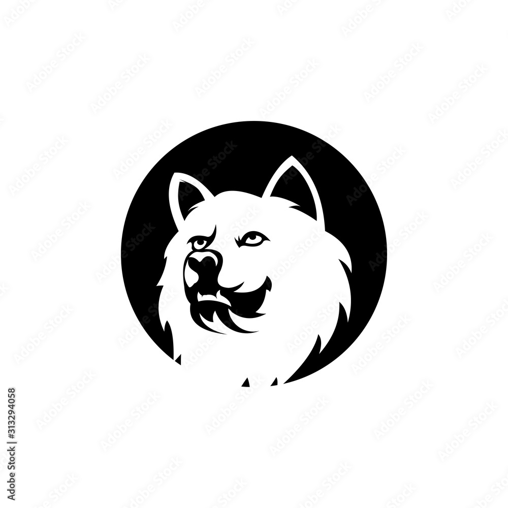 Wolf Head negative space logo