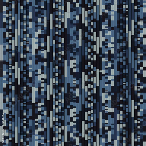 Spliced vector broken stripe texture. Variegated mottled dotted line background. Seamless rough grunge pattern. Distorted masculine shirting all over print. Fashion textile disrupted glitch repeat
