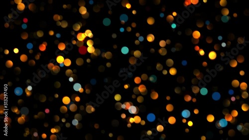 Abstract colorful bokeh animated particles