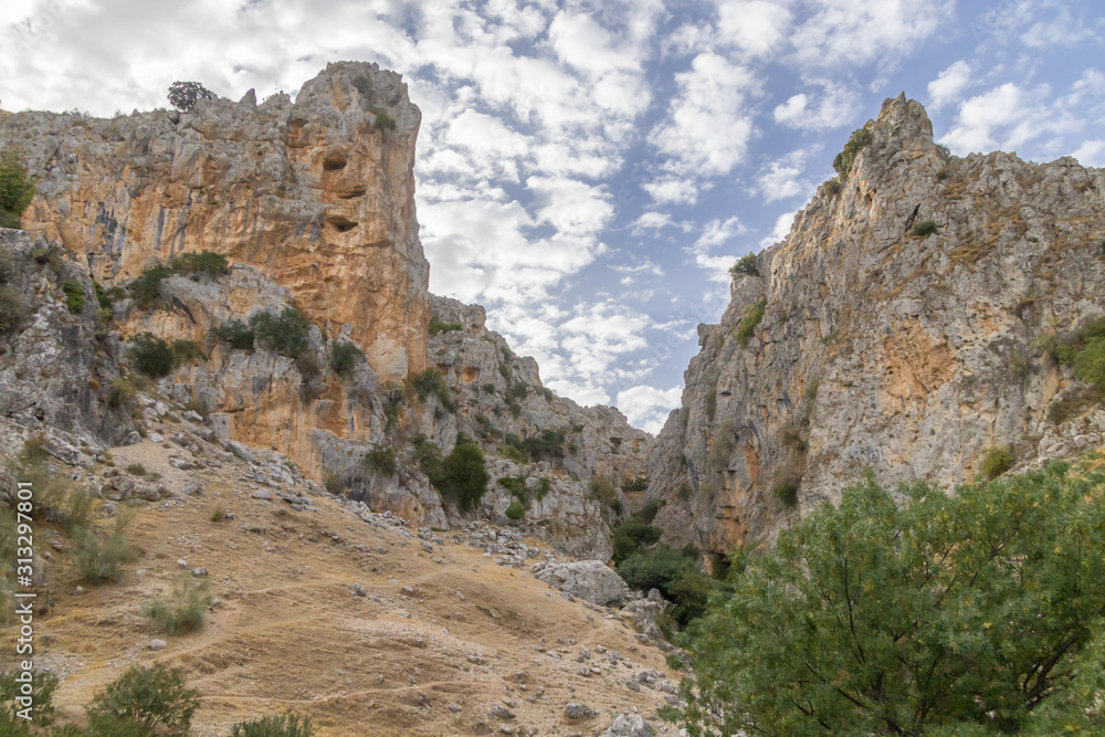 Limestone peaks and sky