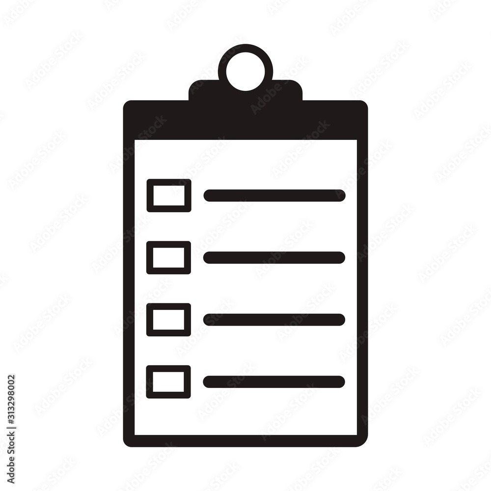 Cheklist icon isolated on white background. Vector illustration. Cheklist icon isolated on white background. Vector illustration.