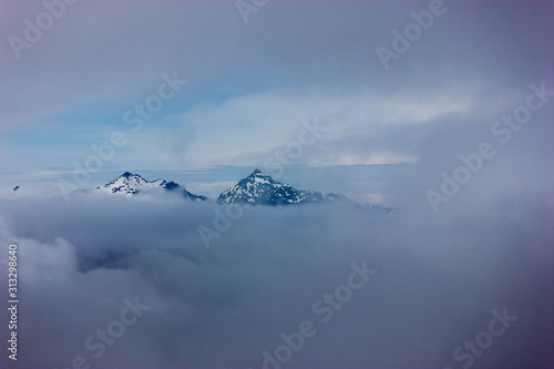 Cloud covered mountain