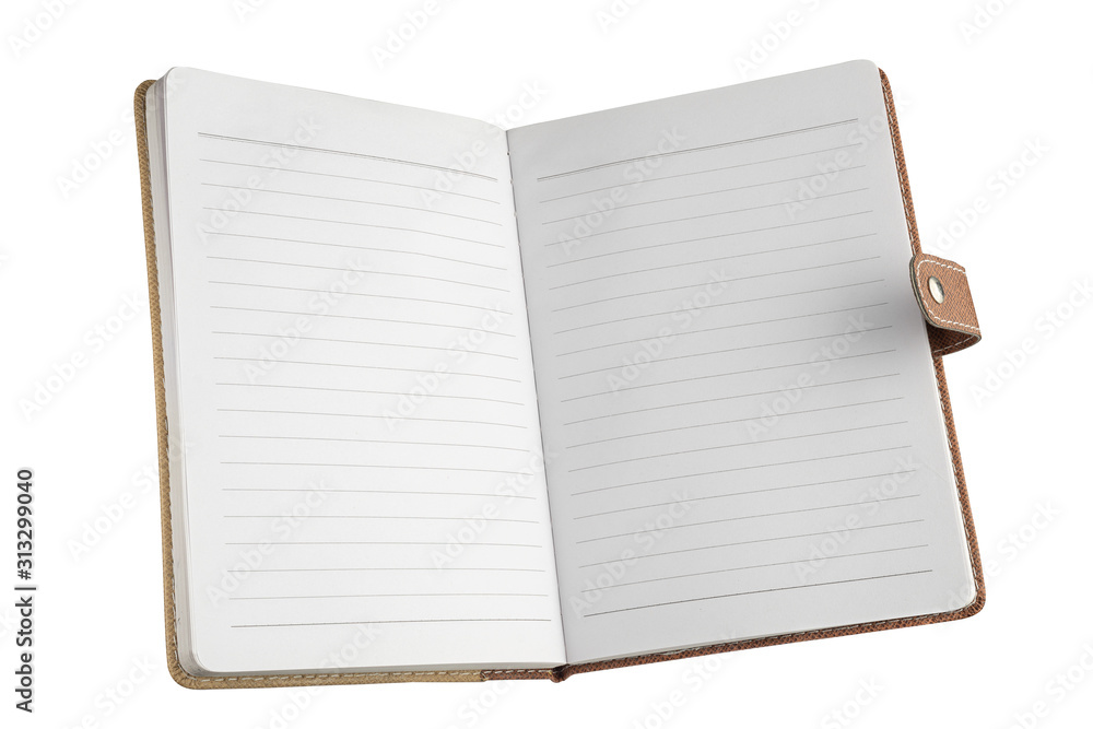 Open notebook, diary isolated on a white background. Open notebook, diary isolated on a white background.