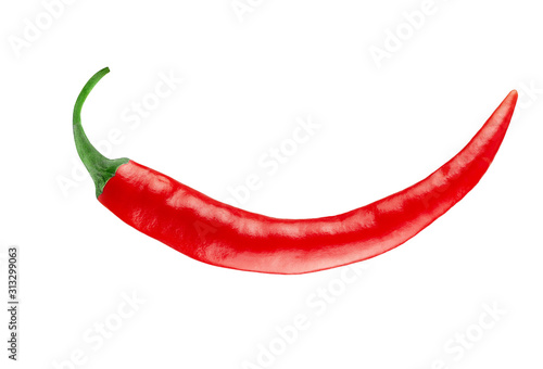Hot red pepper isolated on a white background.