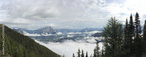 Panoramic view of Banff National Park in the Canadian Rockies at the top of the Banff Gondola © Liz W Grogan