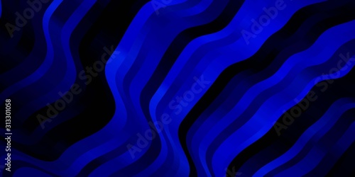 Dark BLUE vector layout with circular arc. Gradient illustration in simple style with bows. Pattern for commercials, ads.