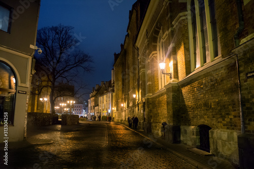 Riga s old streets view. Latvia. 