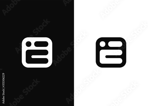Initial letter E logo design template elements