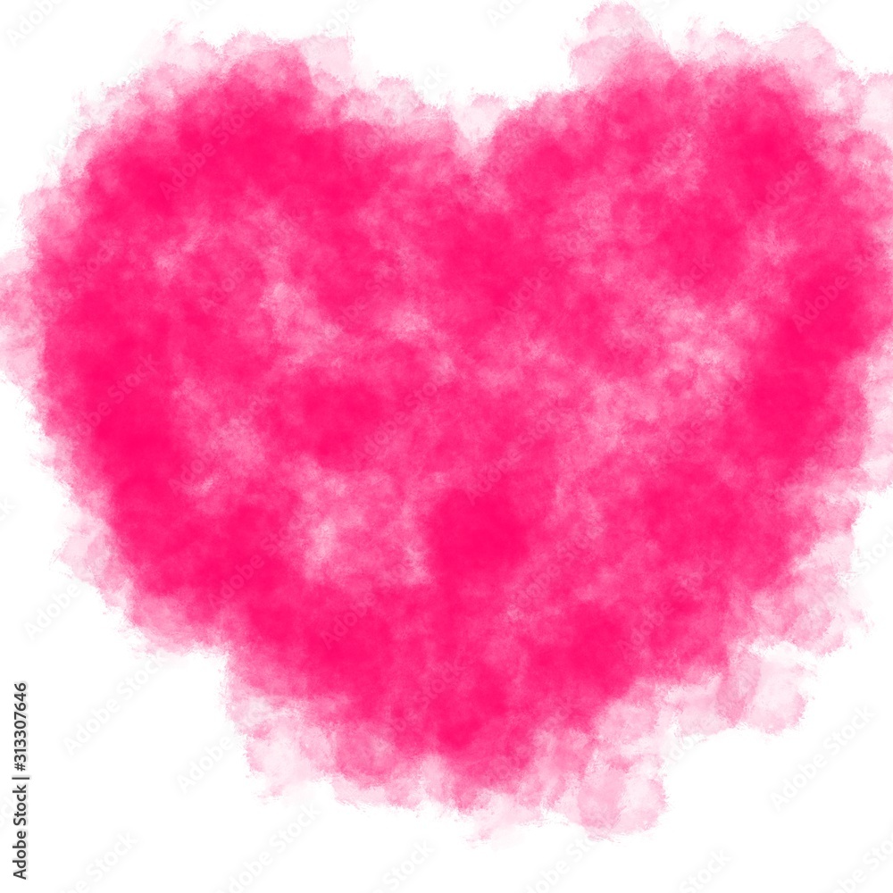 pink heart watercolor drawing background illustration