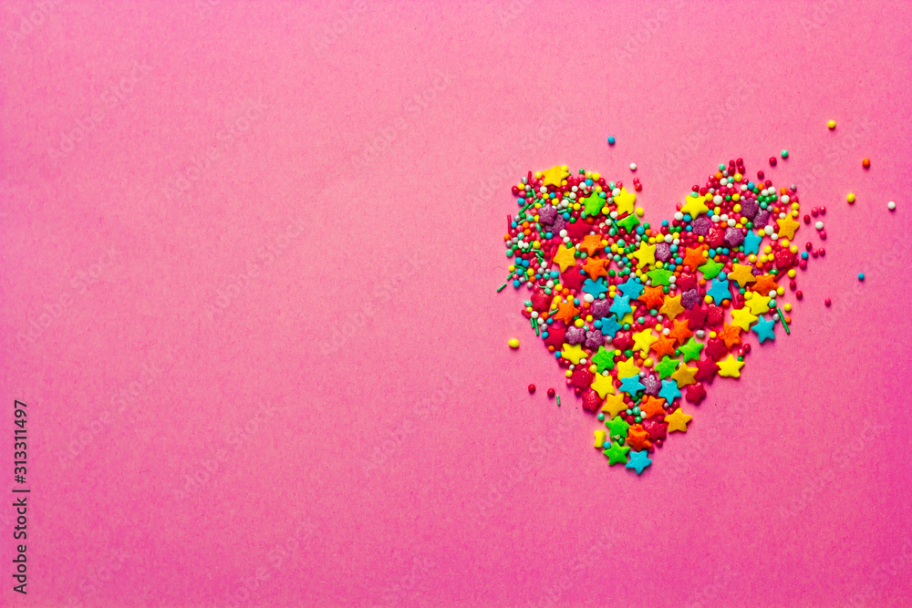 candy roasted heart shaped words loveon a colored background valentines day gift