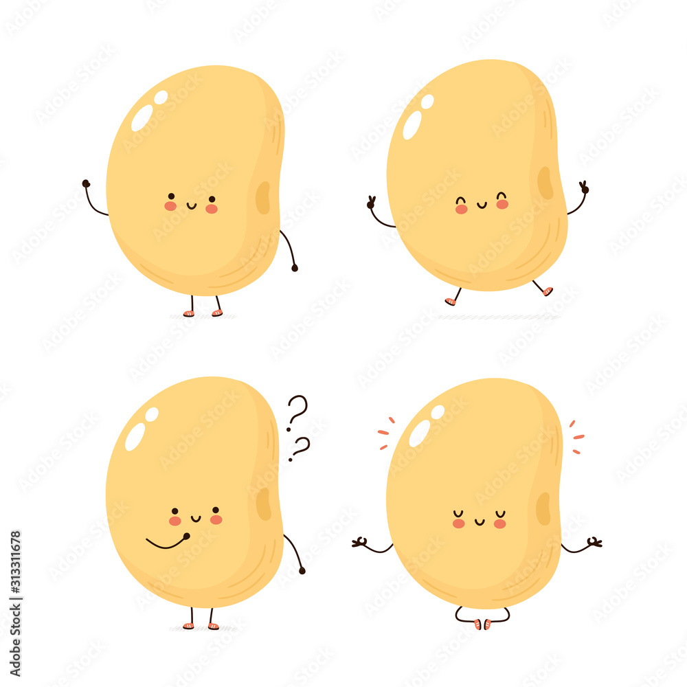 Cute happy soy bean character set collection Cute happy soy bean character set collection