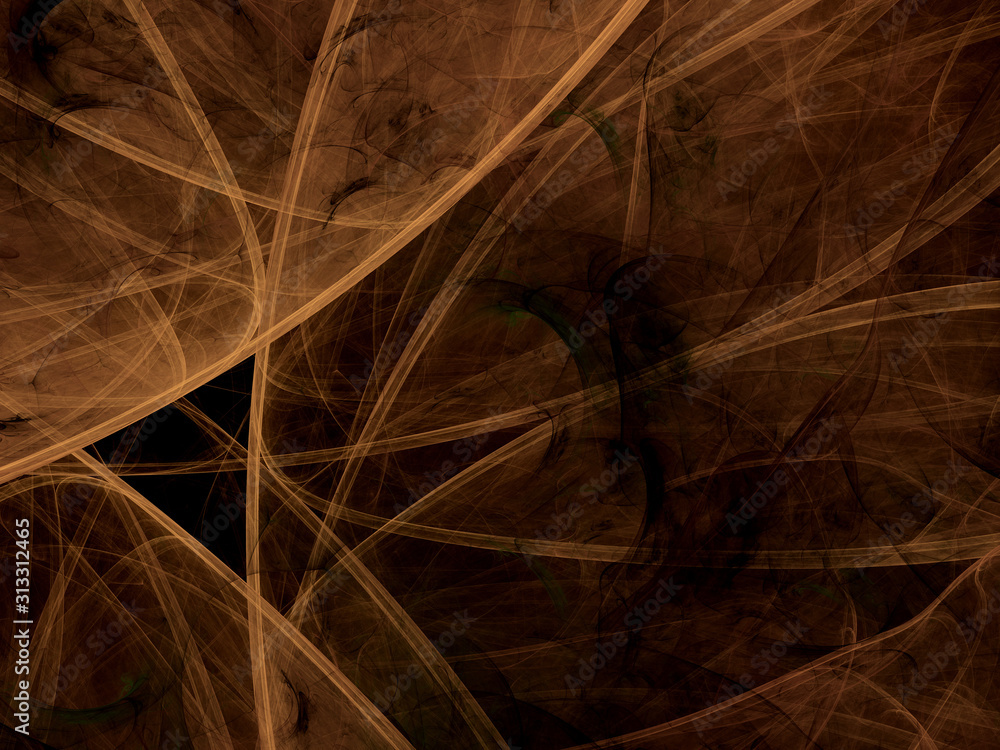 brown abstract fractal background 3d rendering illustration - obrazy, fototapety, plakaty 