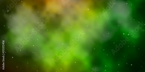 Dark Green, Yellow vector background with colorful stars. Blur decorative design in simple style with stars. Pattern for new year ad, booklets. © Guskova