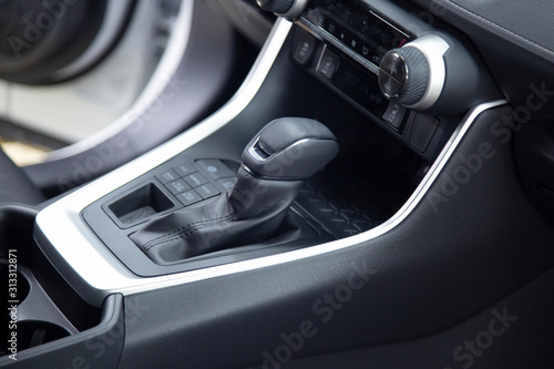 Automatic transmission of the car. The interior of the car.