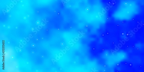 Light BLUE vector texture with beautiful stars. Blur decorative design in simple style with stars. Pattern for new year ad, booklets.