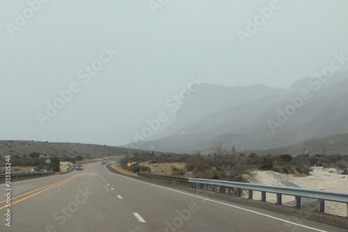 Hazy Desert Highway Mountain
