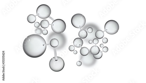 Abstract molecular structure.Vector Illustration.White Background.