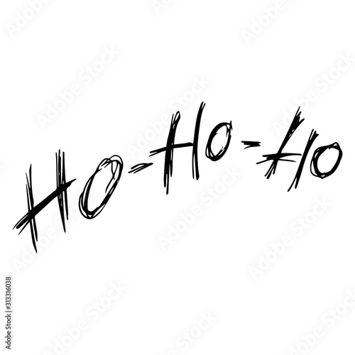 Lettering ho-ho-ho. Vector inscription "ho-ho-ho."