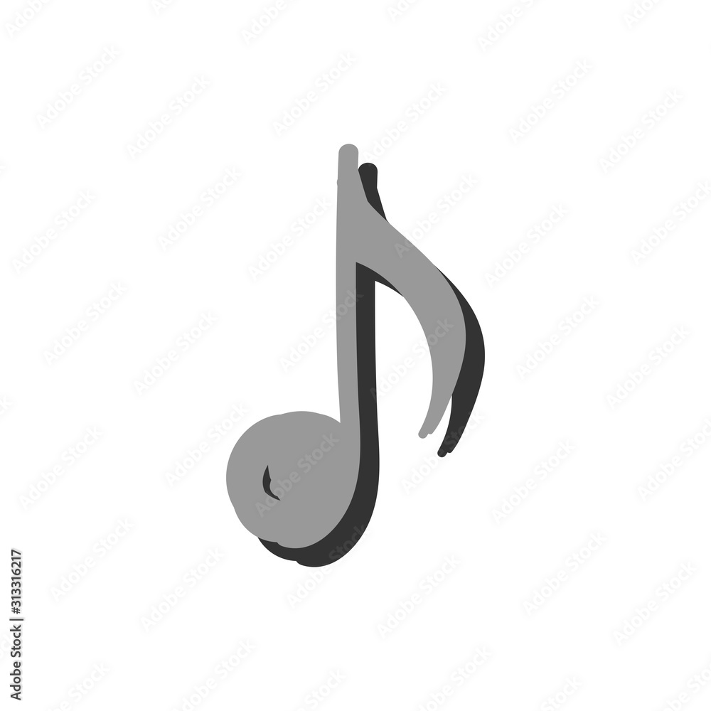 Music icon doodle, hand drawn musical note Music icon doodle, hand drawn musical note