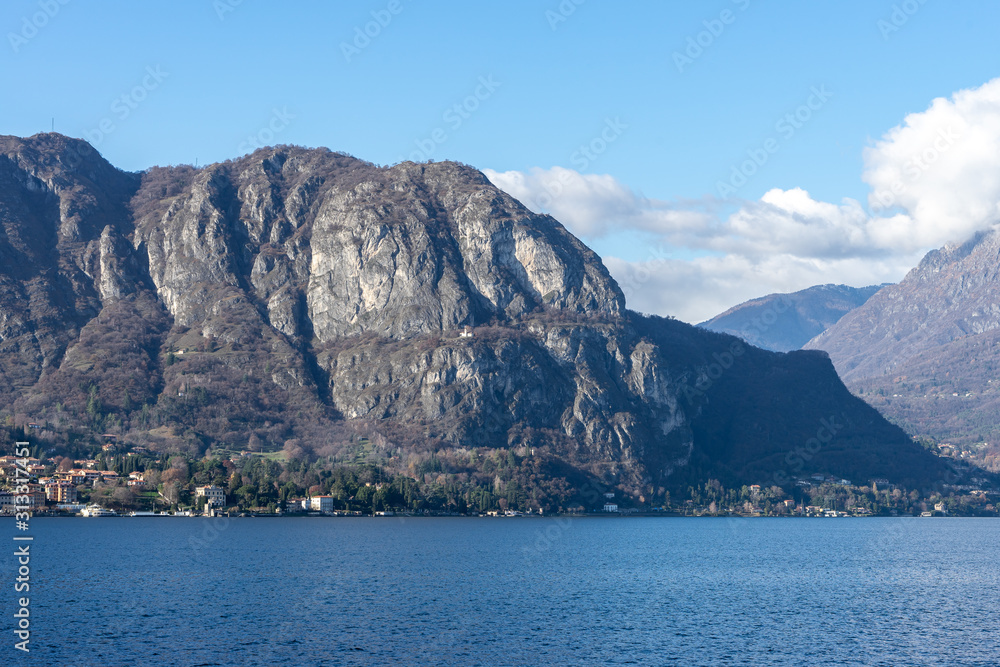 Beautiful landscape on Lake Como in December time Beautiful landscape on Lake Como in December time