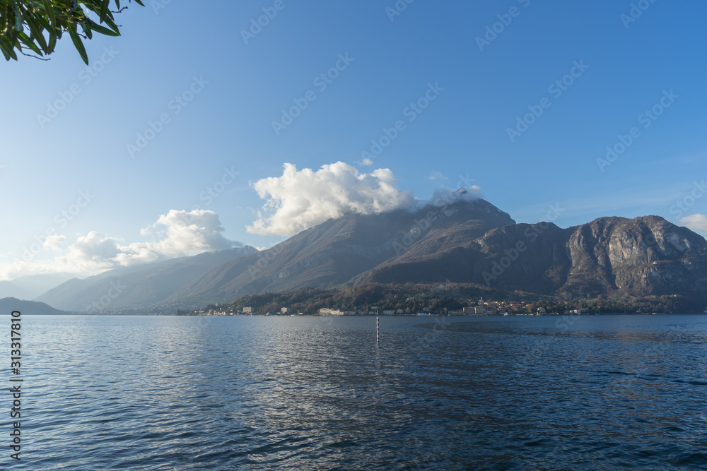 Beautiful landscape on Lake Como in December time