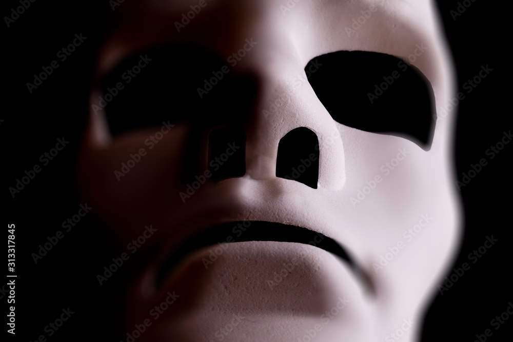 Naklejka premium blank mask close up on black background