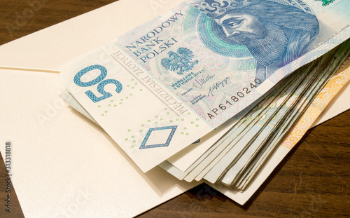 Duża ilość pieniędzy. Polskie banknoty photo