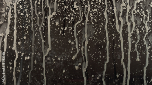 Dirt of dirt on the glass. Dirty glass