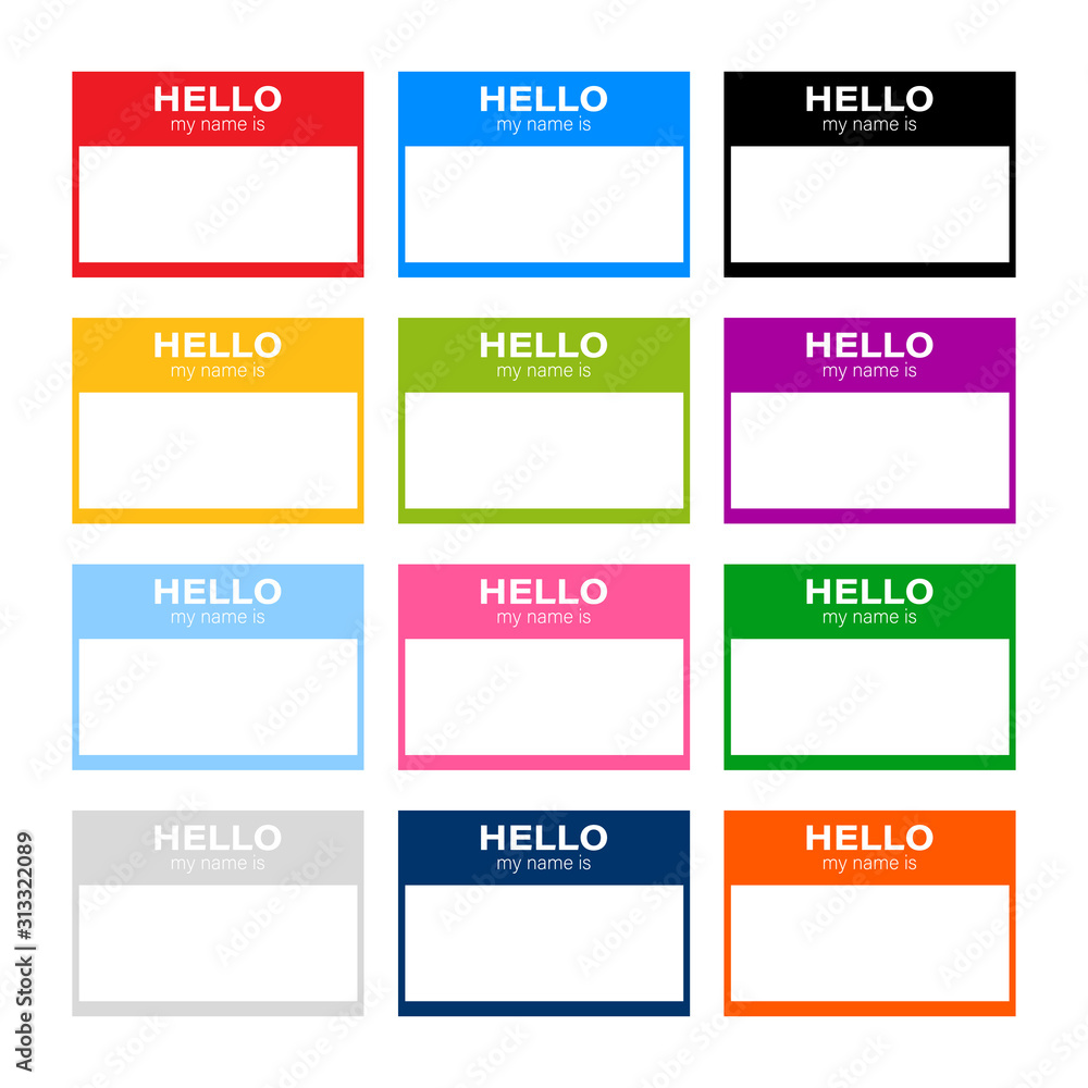 Set Hello my name is label sticker on white background. Vector stock illustration Set Hello my name is label sticker on white background. Vector stock illustration