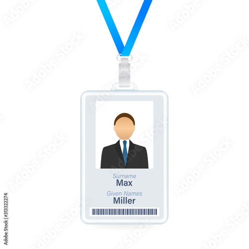 ID Card Design Template, Identification card. Vector stock illustration.