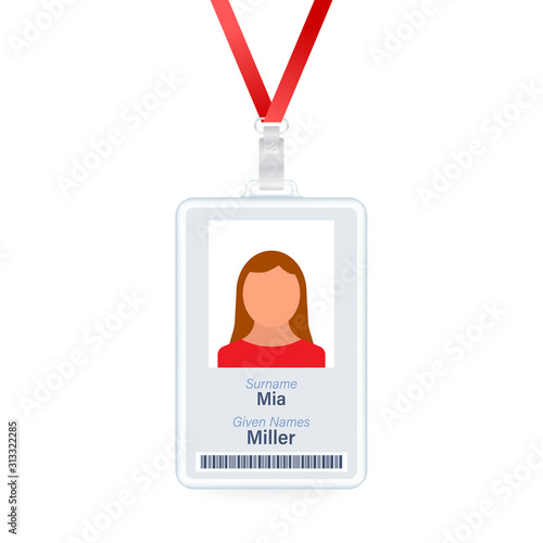 ID Card Design Template, Identification card. Vector stock illustration.