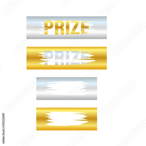 Letters scratch and win prize. Lottery winning ticket. Vector stock illustration