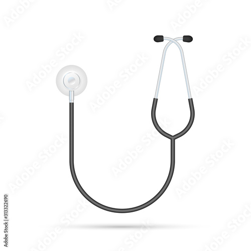 Stethoscopes, medical equipment for doctor. Vector stock illustration.