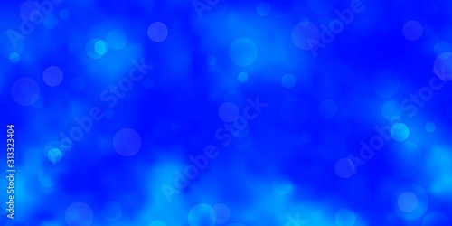 Light BLUE vector background with bubbles. Colorful illustration with gradient dots in nature style. Pattern for booklets, leaflets.