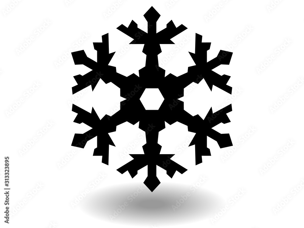 snowflake winter of black isolated silhouette on white background. snowflake winter of black isolated silhouette on white background.