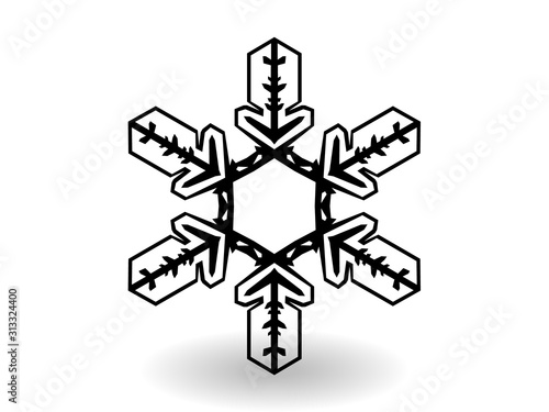 snowflake winter of black isolated silhouette on white background. christmas snowflakes collection free vector.