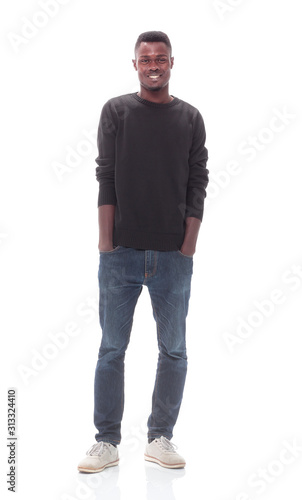 young man in casual autumn clothes. isolated on white