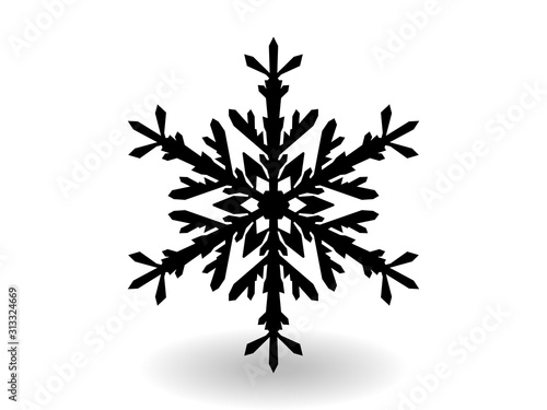 snowflake winter of black isolated silhouette on white background. christmas snowflakes collection free vector.