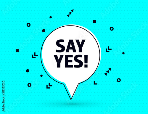 Believe speech bubble banner pop art memphis style