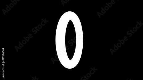 Primitive white ring rotating, abstract 3d object on black background