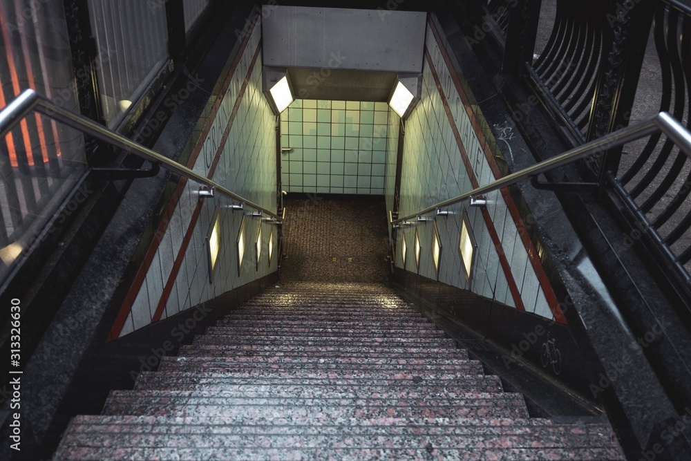 escalator to sub train escalator to sub train
