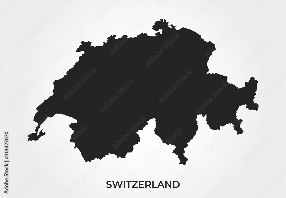 Switzerland map icon. high detailed isolated vector geographic template of european country