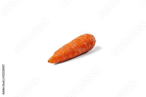 boiled carrots on the white background