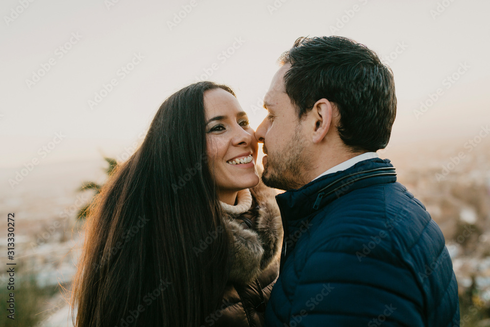 Couple in love in a landscape Couple in love in a landscape