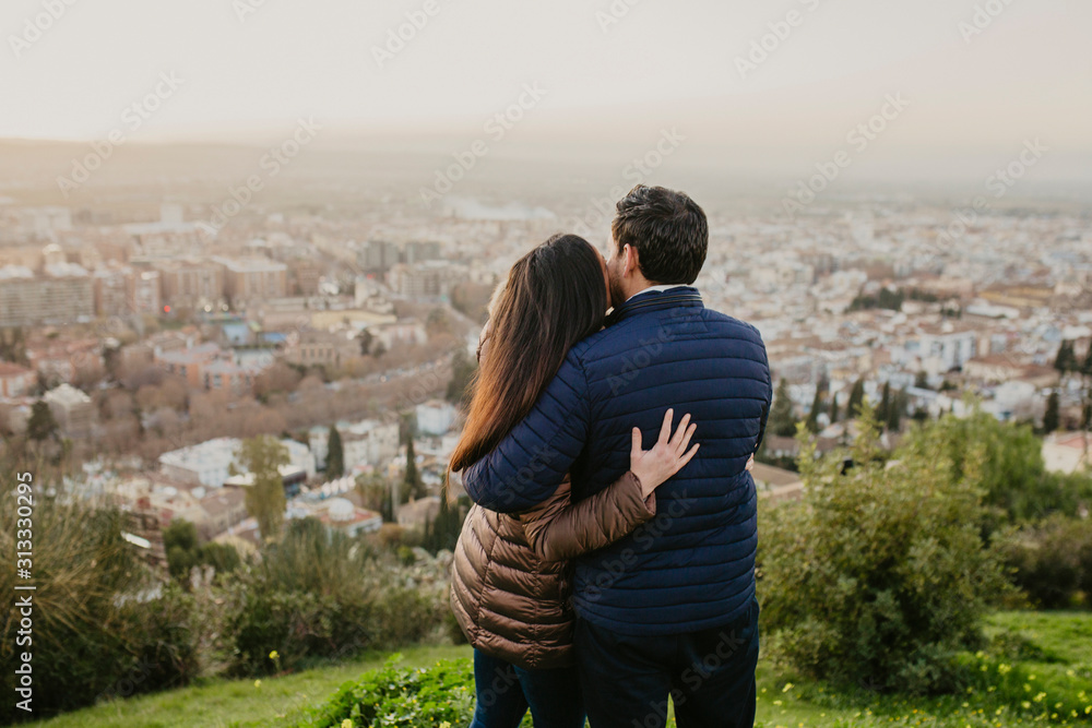 Couple in love in a landscape Couple in love in a landscape